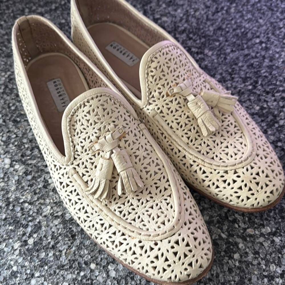 Fratelli Rossetti Cream Woven Leather Brera Loafers - Picture 13 of 14